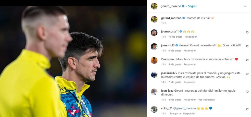 gerard moreno regreso lesion espanyol villarreal cf