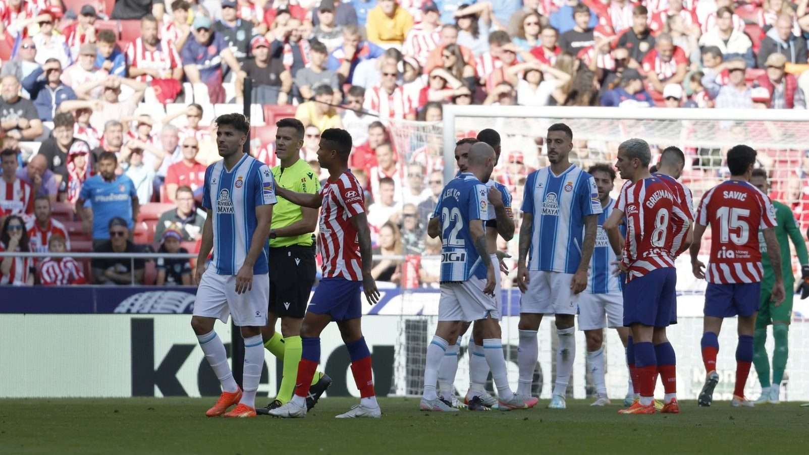 atletico de madrid espanyol expulsion leandro cabrera