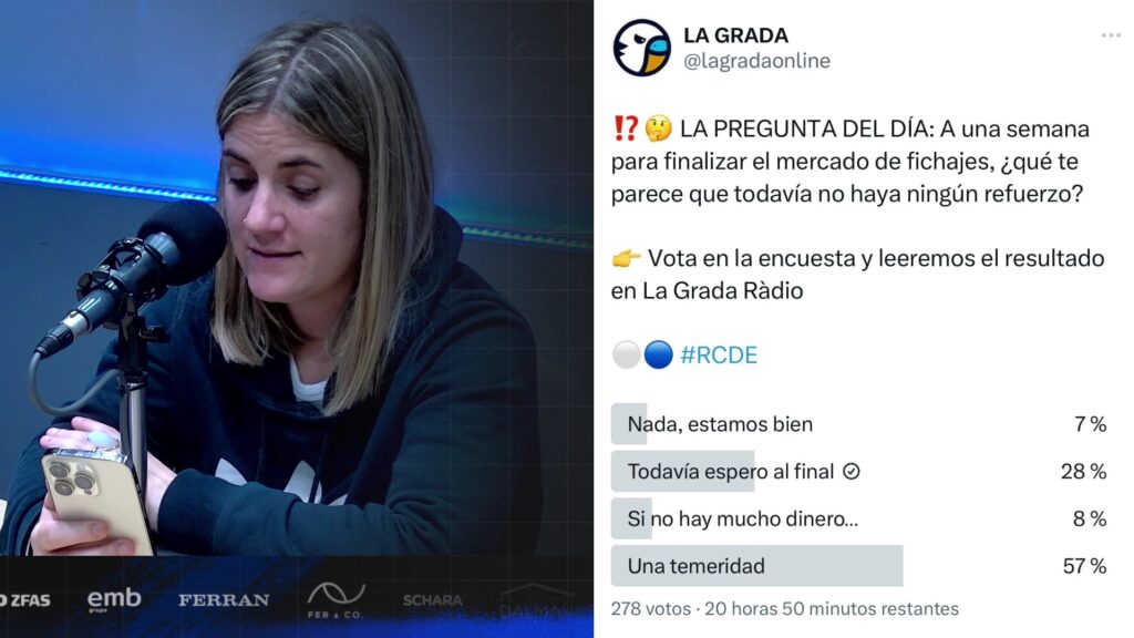 ¿Que no haya ninguna operación ni de entrada ni de salida en marcha en el Espanyol en este mercado de fichajes, una temeridad o una actitud prudente? 1 pregunta dia espanyol fichajes grada radio