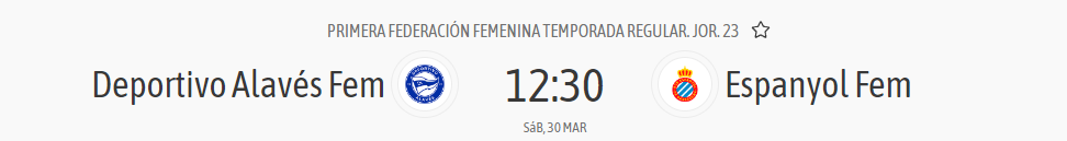 ANÁLISIS | El Espanyol Femenino tiene a cuatro puntos el ascenso directo 5 horario espanyol fem alaves fem jornada 23