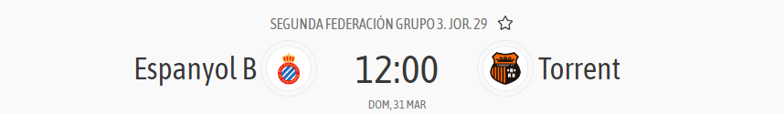 horario espanyol torrent jornada 29