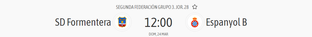 horario formentera espanyol b filial grupo 3