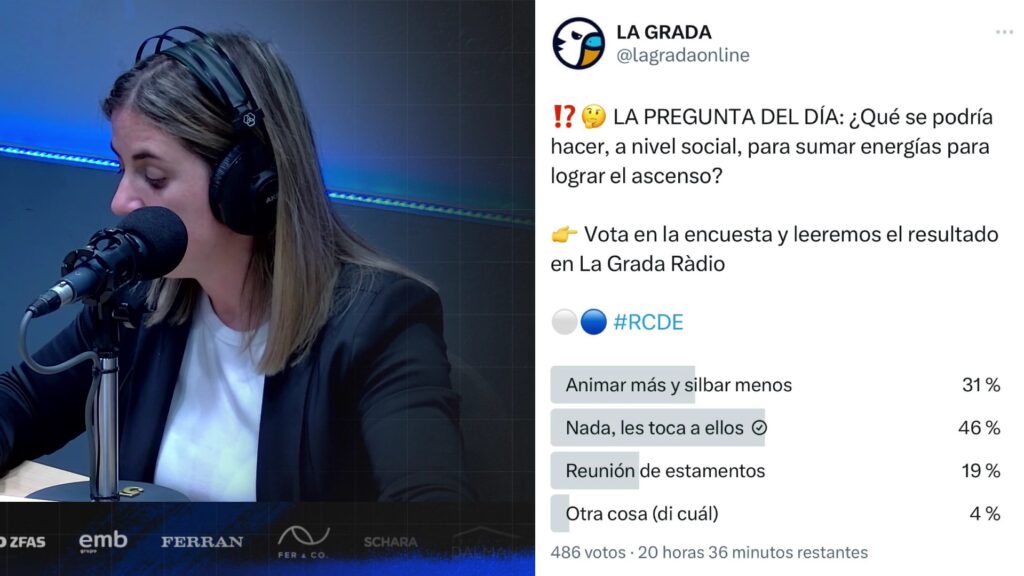 La "obsesión" con Ramis, y qué se podría hacer a nivel social para sumar energías para lograr el ascenso del Espanyol 1 pregunta dia grada radio