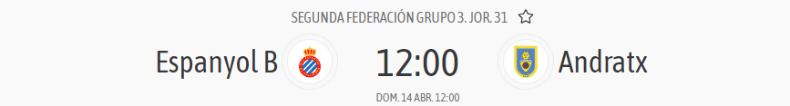 horario espanyol b jornada 31