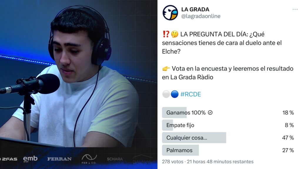 Inquietud en el entorno perico a un día del transcendental Elche CF – RCD Espanyol; el sentido mensaje de Sergi Mas 1 pregunta dia elche espanyol grada radio 1