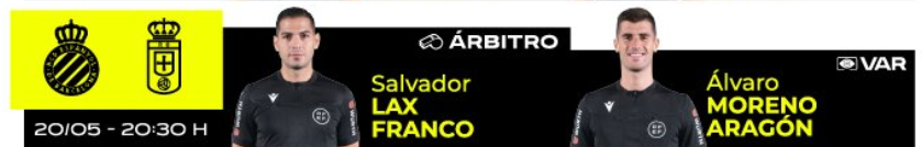 arbitro espanyol oviedo jornada 40