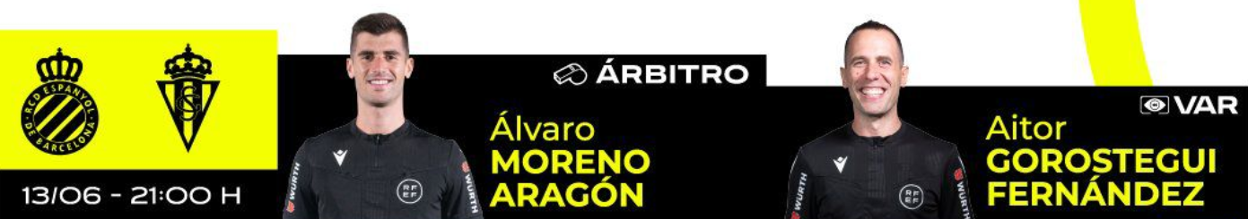 ÁRBITROS | Álvaro Moreno Aragón será el encargado de dirigir el partido de vuelta del playoff entre el RCD Espanyol - Sporting de Gijón 1 arbitros espanyol sporting gijon vuelta playoff