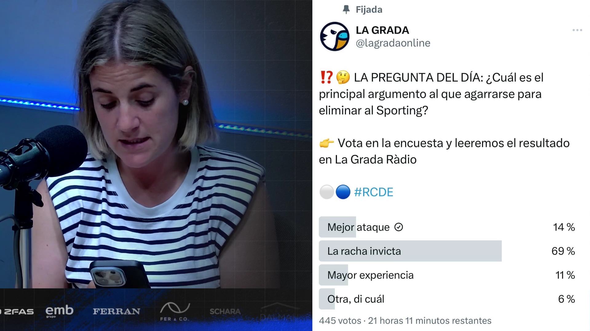 pregunta dia espanyol sporting argumentos grada radio