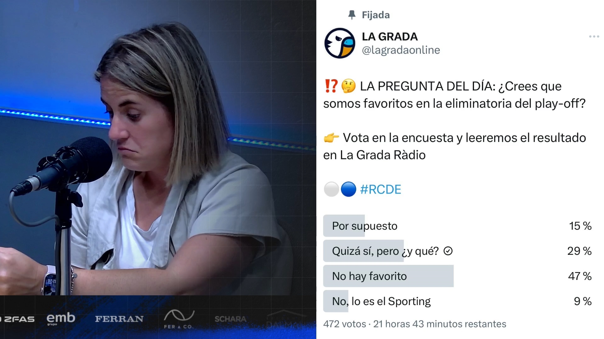 pregunta dia favorito playoff grada radio