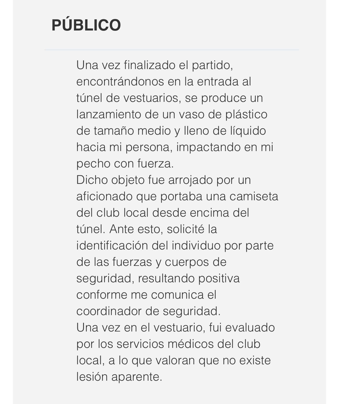 Identificado el autor del lanzamiento a Quintero González; ya hay acta del colegiado reflejando los incidentes 2 98a22f5b f930 4d13 aec5 48be04172aee