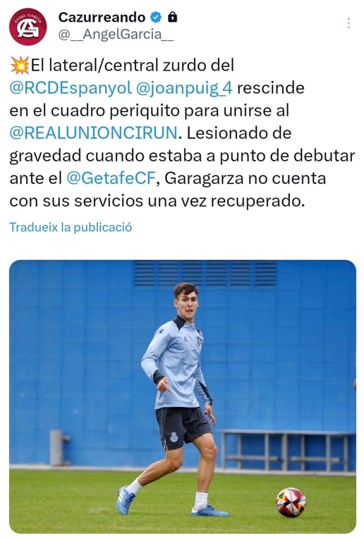 OFICIAL | Joan Puig deja el Espanyol y firma por el Real Unión de Irún 1 joan puig rescision