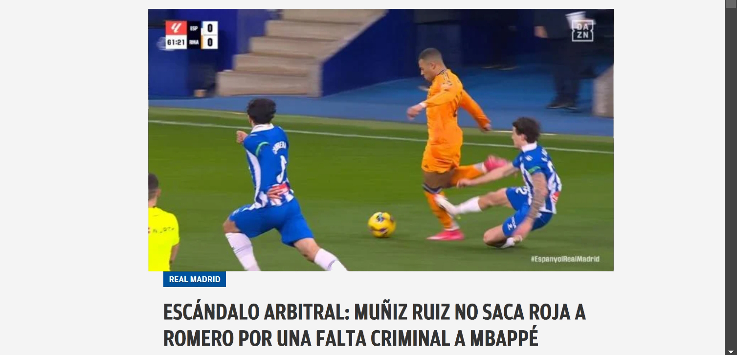 espanyol real madrid mbappe romero