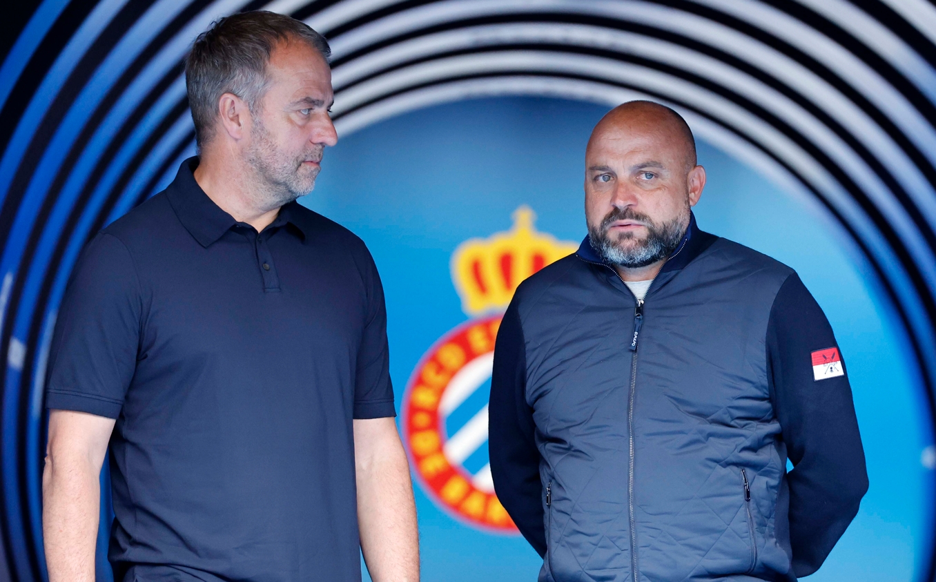 Alineaciones posibles para el RCD Espanyol – FC Barcelona: vuelve Omar, pero se mantiene la incógnita de Pol Lozano; Flick, obligado a retocar defensa y delantera 1 flick manolo gonzalez barcelona espanyol