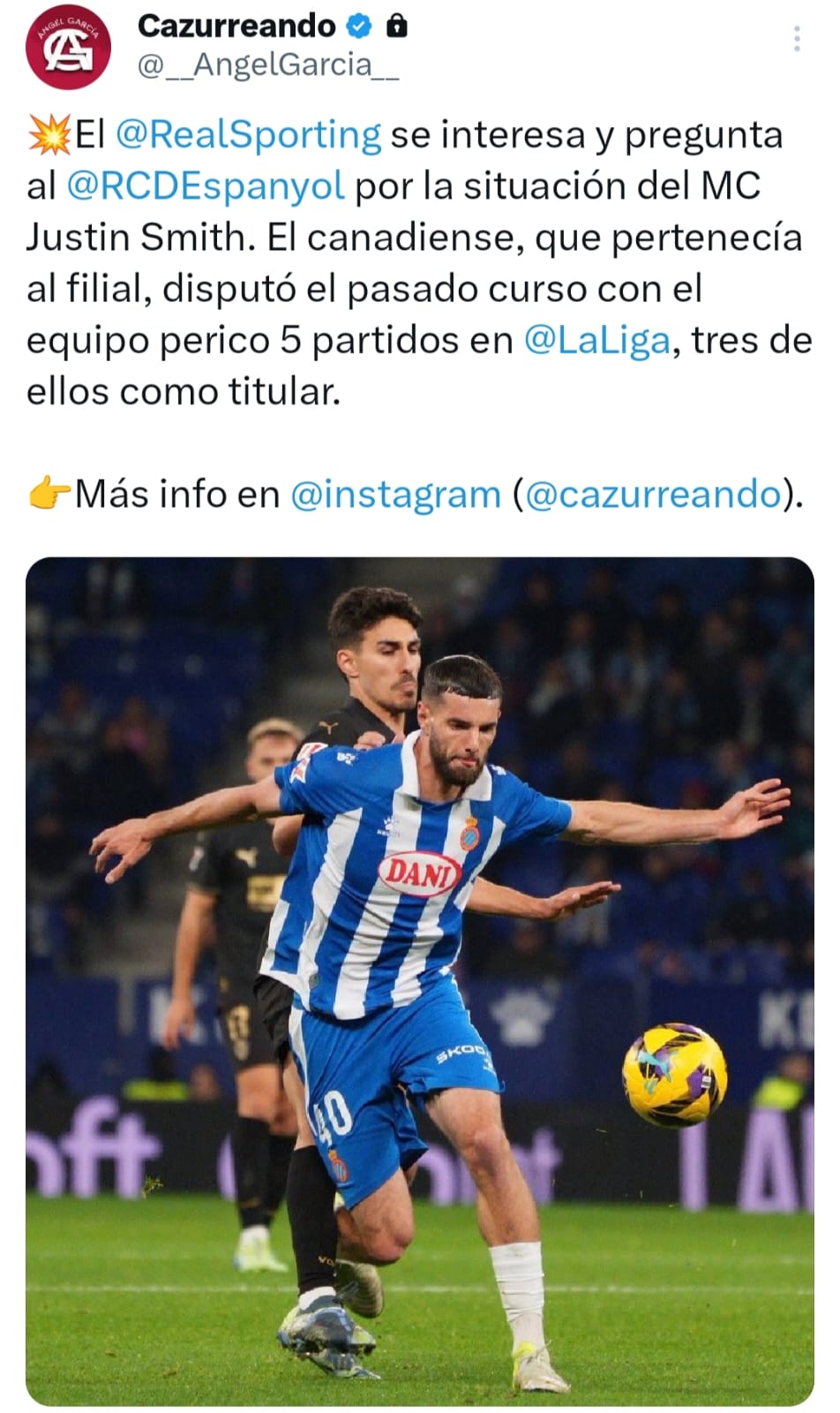 El Sporting se interesa por Justin Smith, según Ángel García 1 justin smith