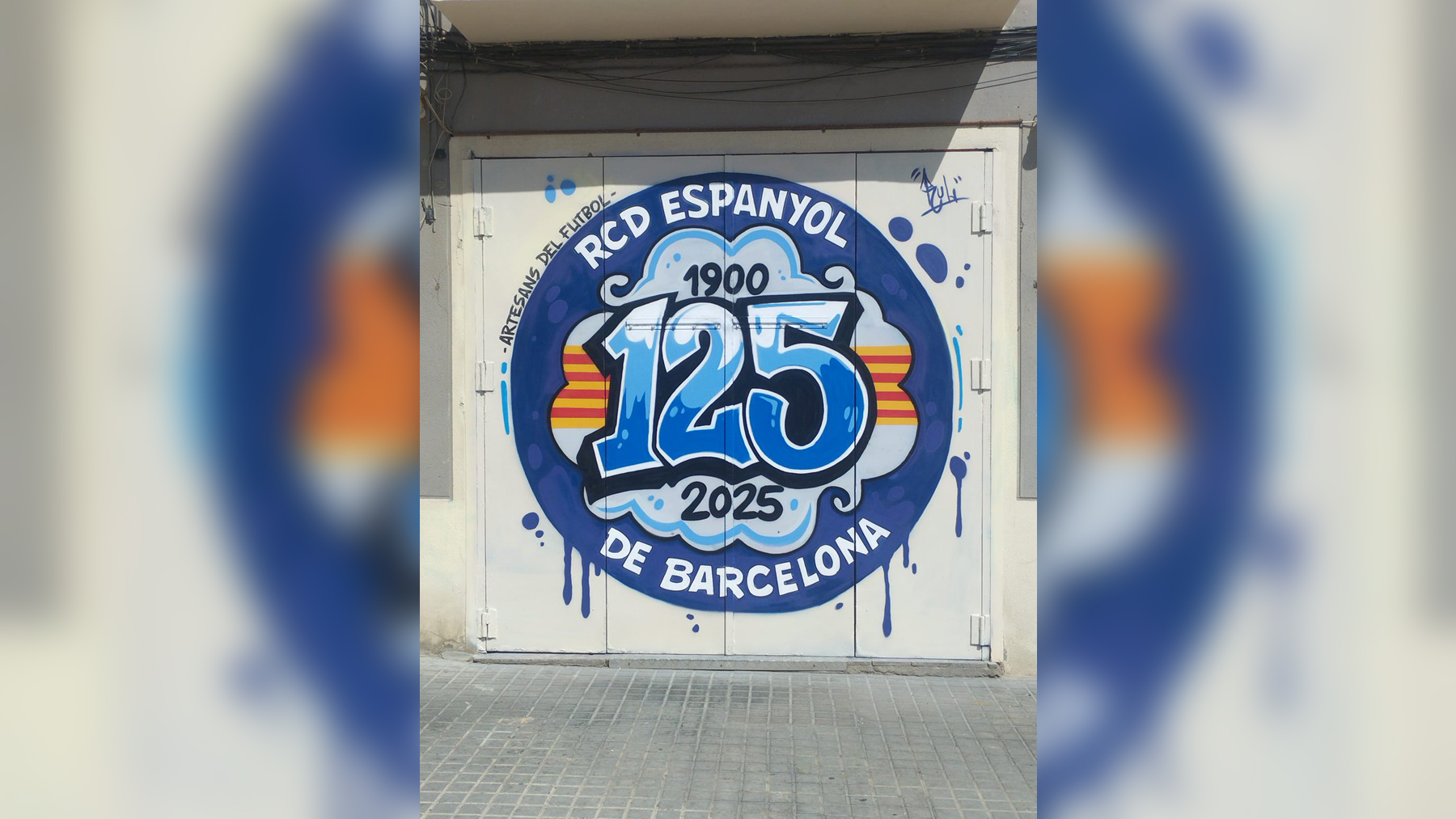 mural logo 125 aniversario espanyol taverna iberia