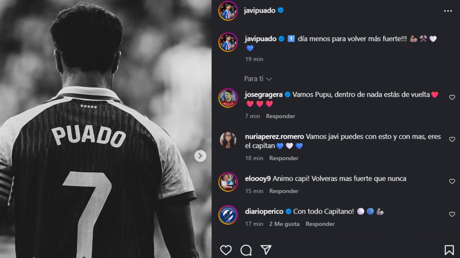 mensaje puado lesion