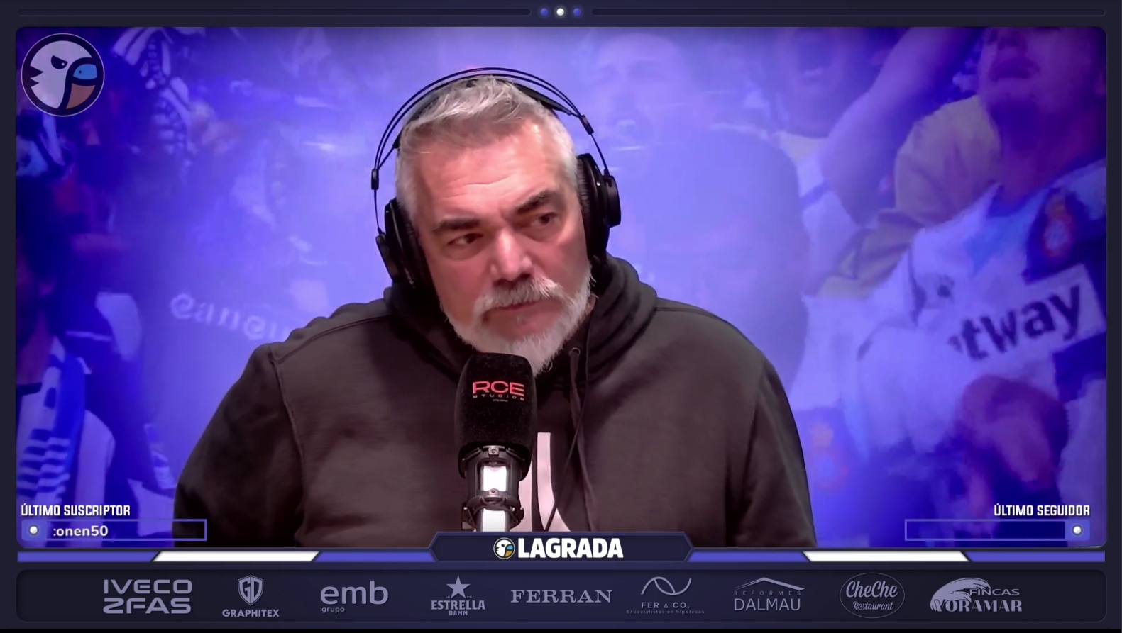 La Tertulia analiza el momento crítico del Espanyol: mala racha, pérdida de solidez, dudas de Àlex de Llano sobre la propiedad de Alan Pace replicados por Francesc Via y el debate sobre si el “manolismo” está en crisis 3 francesc via grada radio 11