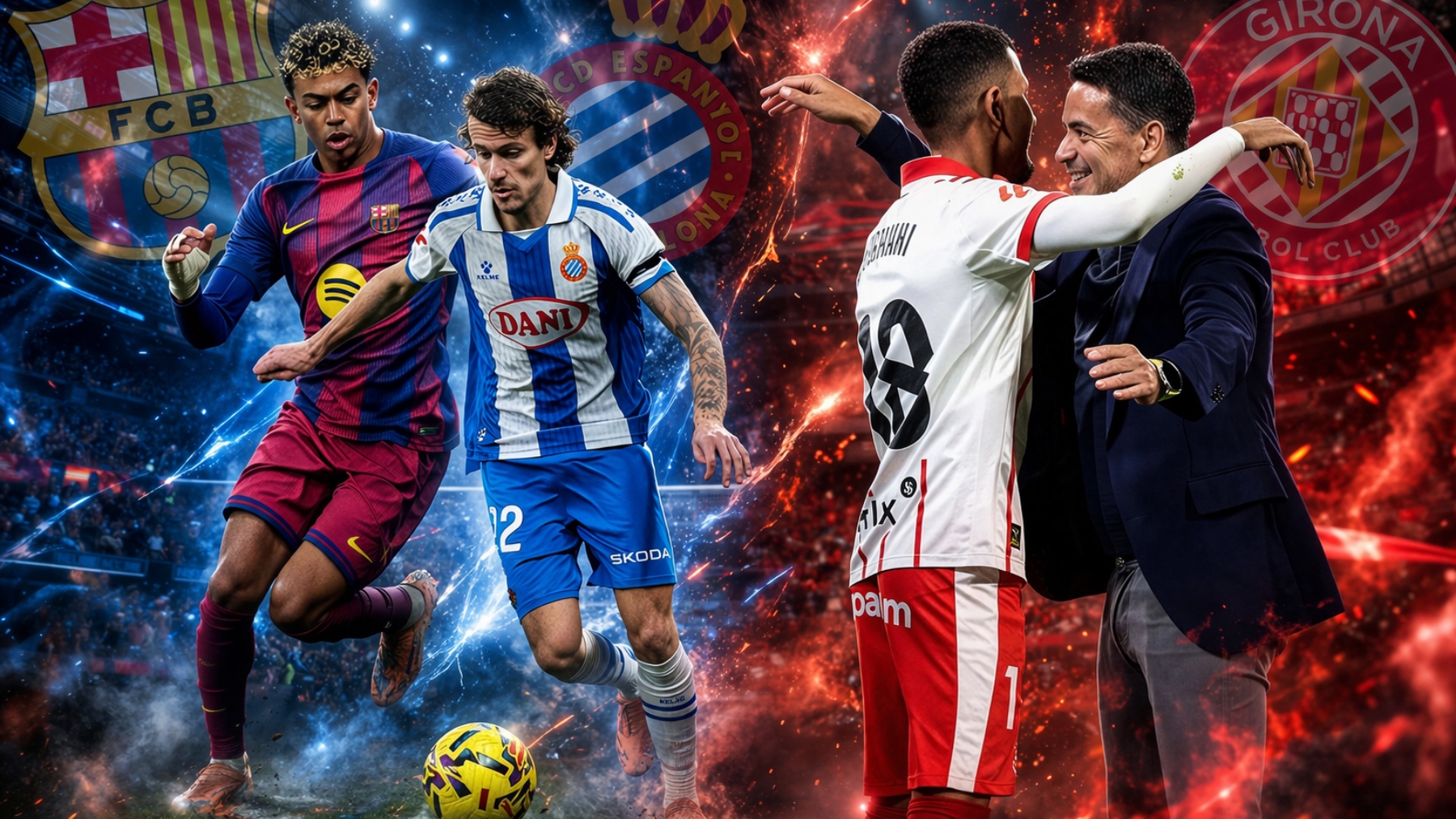 espanyol barca girona derbis recreacion ia