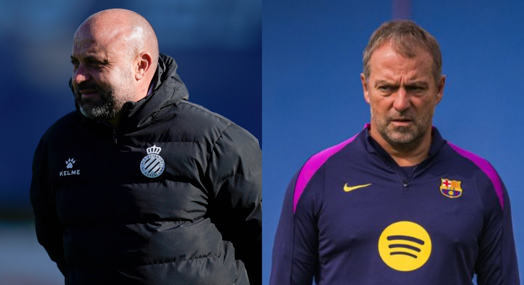 manolo hansi flick entreno barcelona espanyol