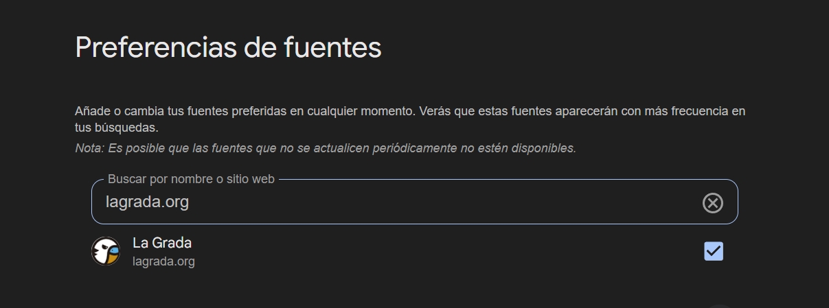 fuentes preferidas google