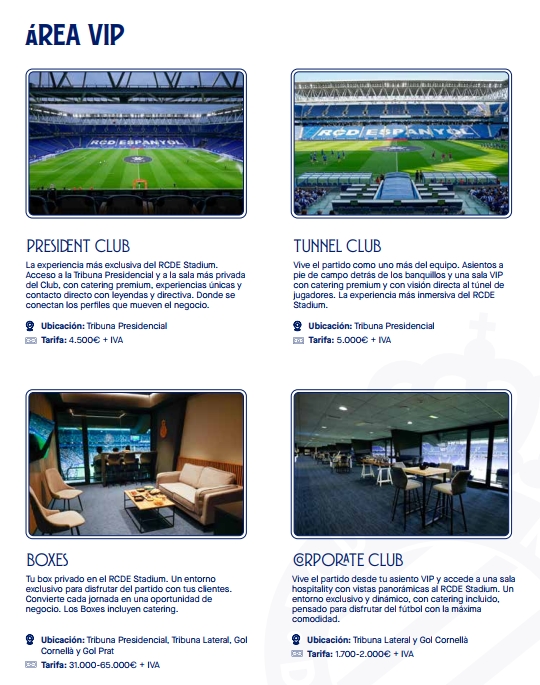 zona vip rcde stadium