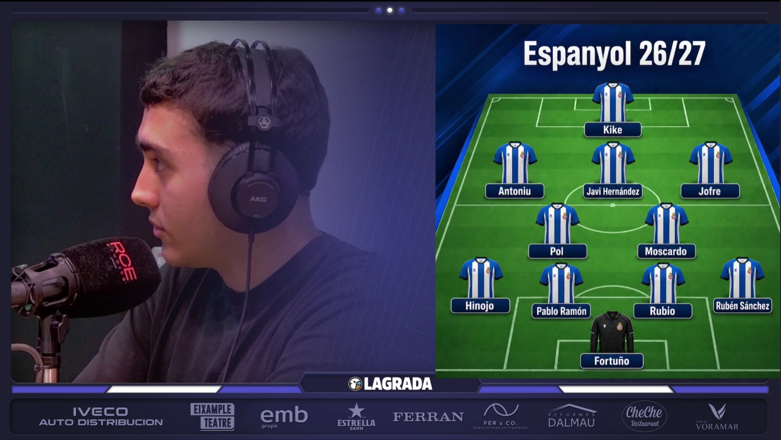 LA TERTULIA | El Espanyol disputa ante el Olot su primer examen del verano; Àlex Cobas ha planteado dos posibles onces; la pregunta incómoda: ¿el mejor equipo que puede alinear hoy Manolo es suficiente para no sufrir en Liga? 6 alineacion Espanyol 26 27 opcion 2