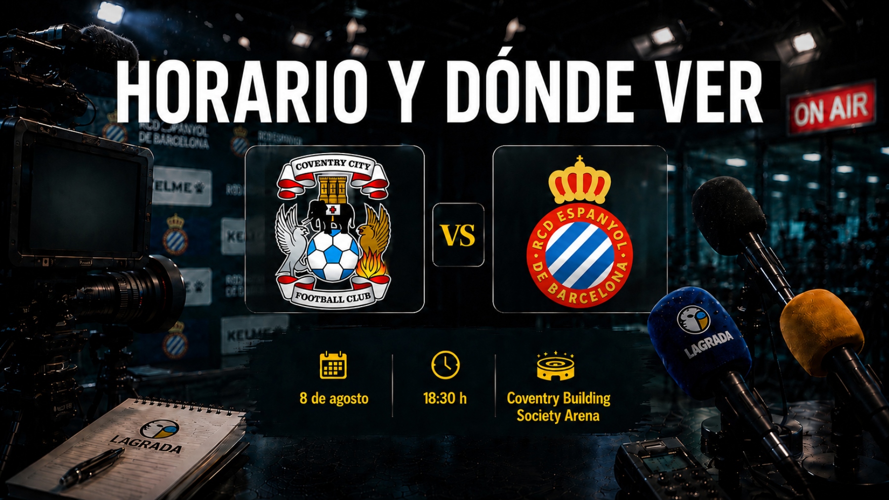 horario donde ver coventry espanyol pretemporada 26 27