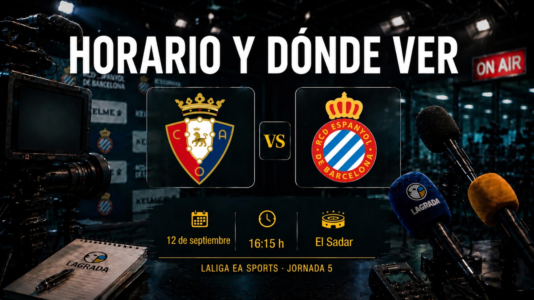 horario donde ver osasuna espanyol 26 27
